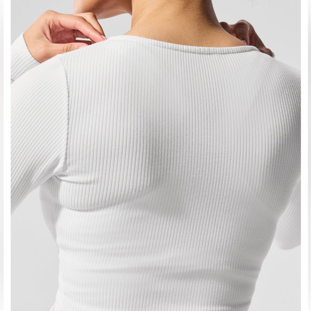 Alo-Yoga White stardust long sleeve - Picture 4 of 5